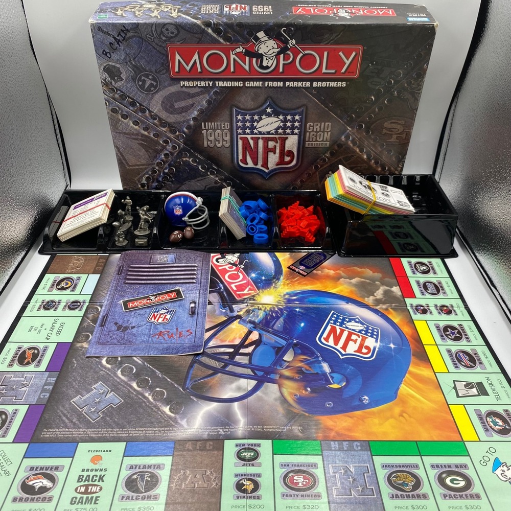 1999 NFL Gridiron Edition Monopoly Game Collectible Pewter Tokens Parker‎ Bros